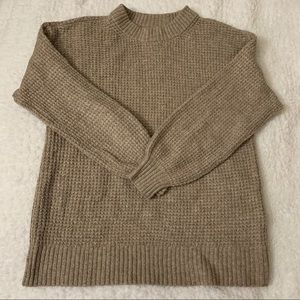 American Eagle Cozy Tan Waffle Sweater